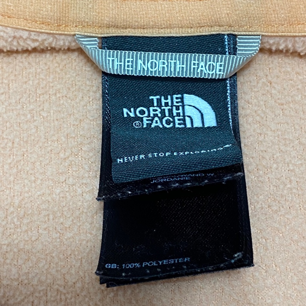 North Face Women's M Fleece Hoodie Jacket Peach Blue Drawstring Full‎ Zip - Picture 2 of 9